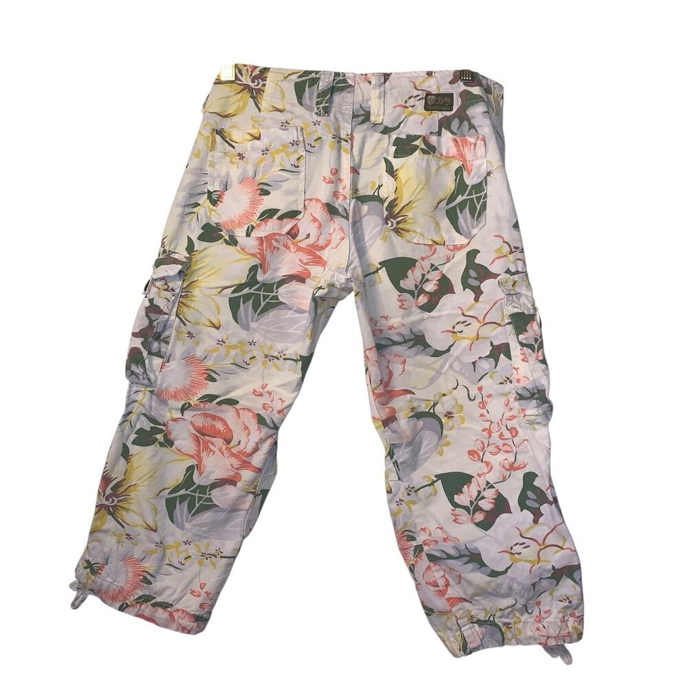 Lucky Brand 100% Cotton Floral Cargo Crop Ankle Loose Fit Low Waist Pants 2/ 26 - Picture 5 of 9